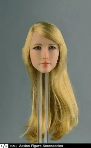 

1/6 ZY5035B female beauty girl Golden Hair Head Sculpt Carved Fit 12" Female TBLeague Body in stock