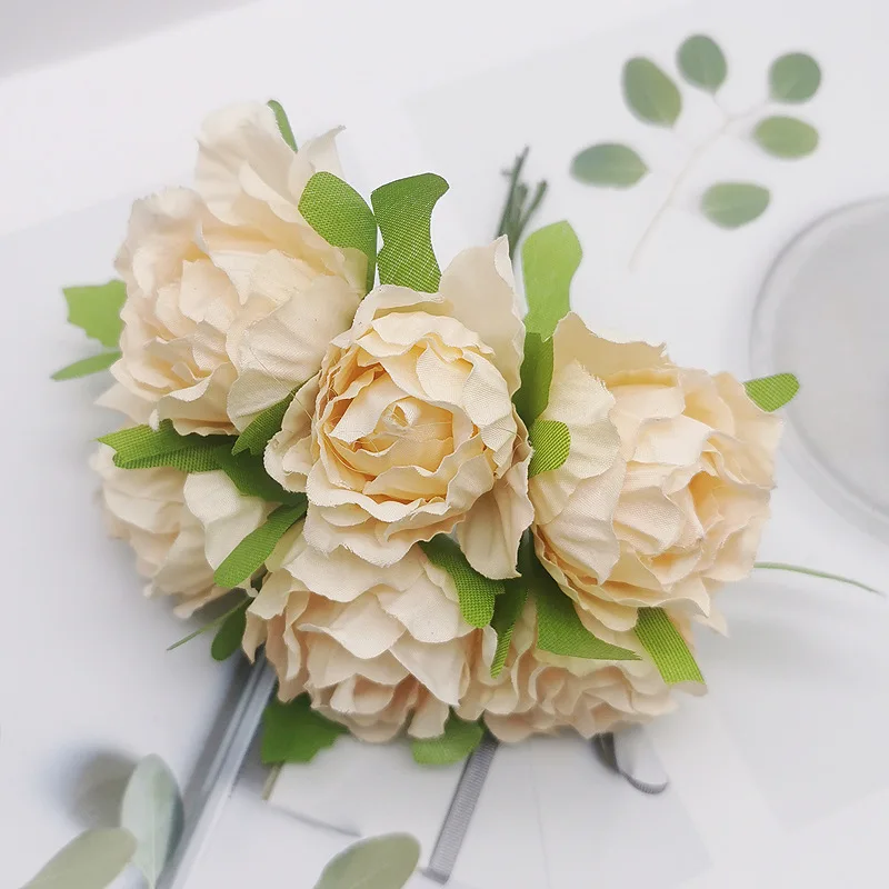 

High Quality Artificial Flower Silk Rose Bouquet For Home Wedding Decoration DIY Wreath Scrapbook