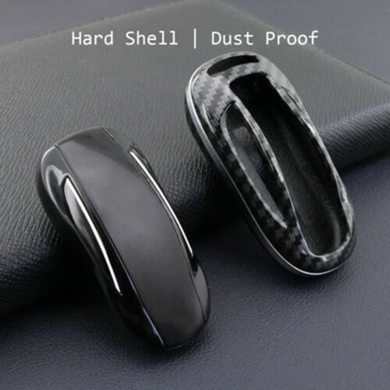 

Car Key Cover Case Carbon Fiber Key Bag Buckle Protector Shell Keychain For Tesla Model X S Auto Exterior Decoration Accessories