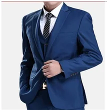 2021 novo de alta qualidade personalizado azul terno masculino pico lapela moda festa de casamento magro conjunto de 3 peças (casaco + calças + colete + gravata) (4)