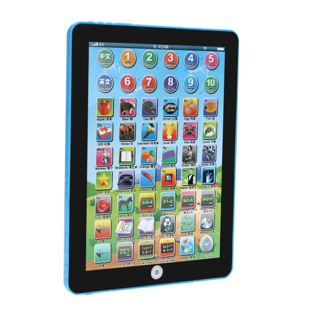 Планшет компьютерный для детей обучающая машинка на китайском и английском
