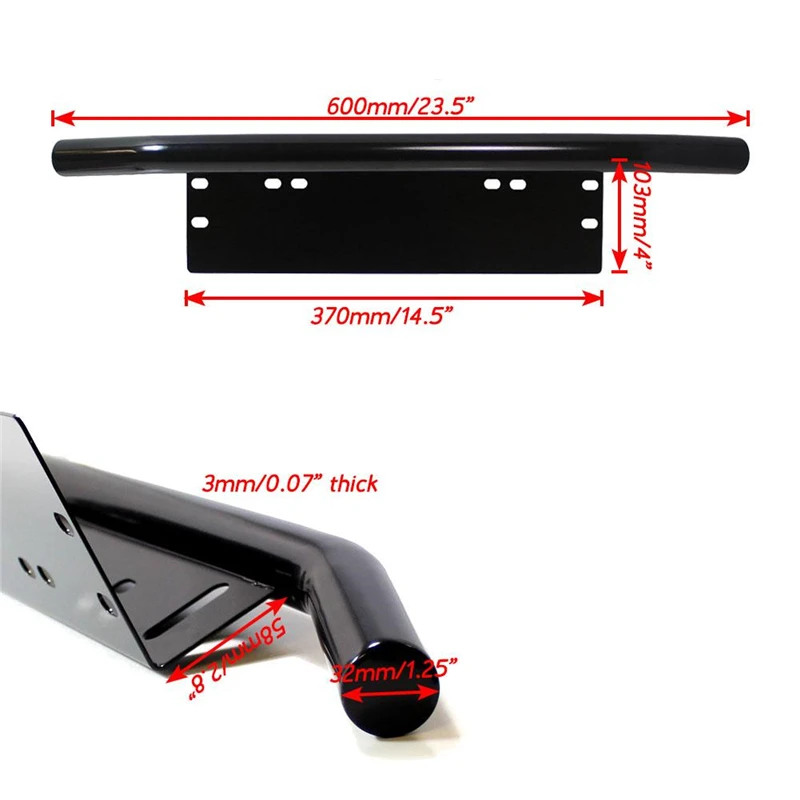 

Universal Bull Bar Front Bumper License Plate Frame Log Light Mount Bracket SUV Truck Lamp Holder Off Road LED Work Light Bar