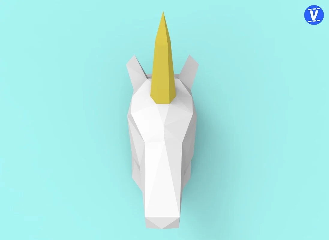 Модель 3D из настенной бумаги в виде единорога украшения ручной работы сделай сам