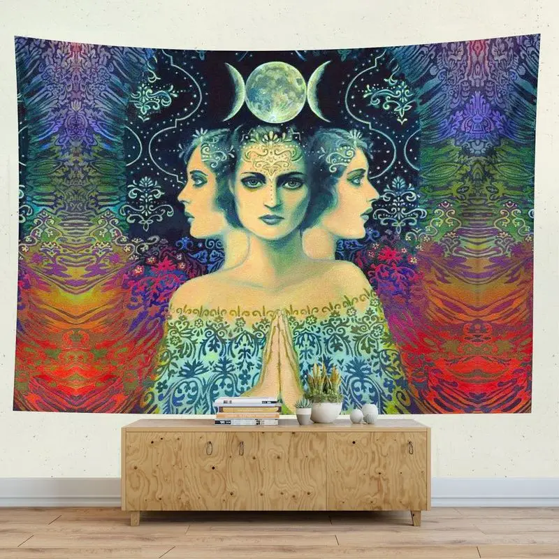 Гобелен с изображением мандалы и солнца Настенный декор в стиле бохо астрология