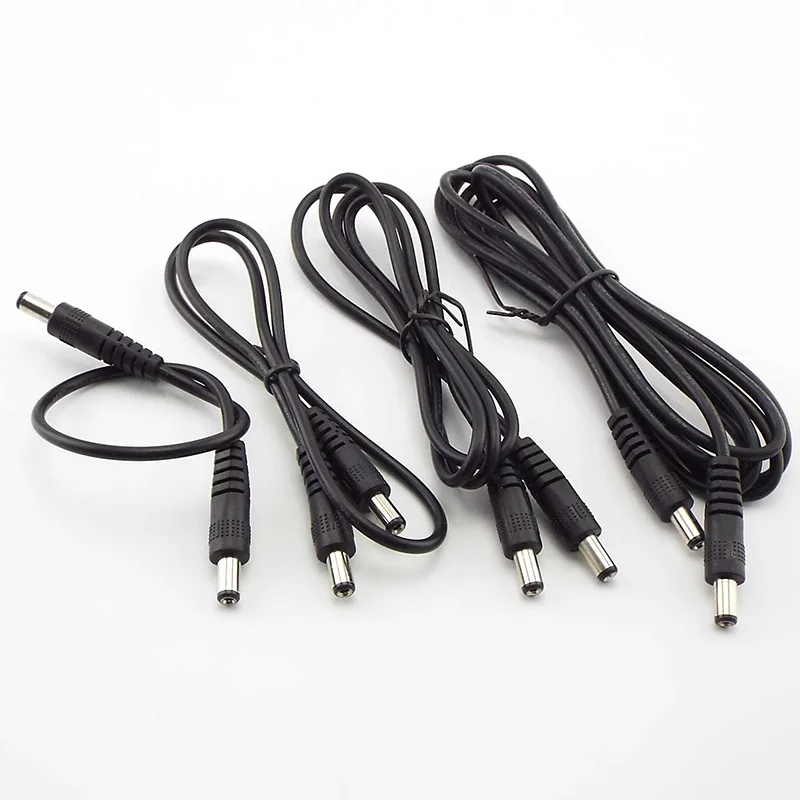 DC Power cable Plug 5.5 x 2.1mm Male To 5.5 x 2.1mm Male CCTV Adapter Connector Cable 12V Power Extension Cords 0.5m/1M/2M
