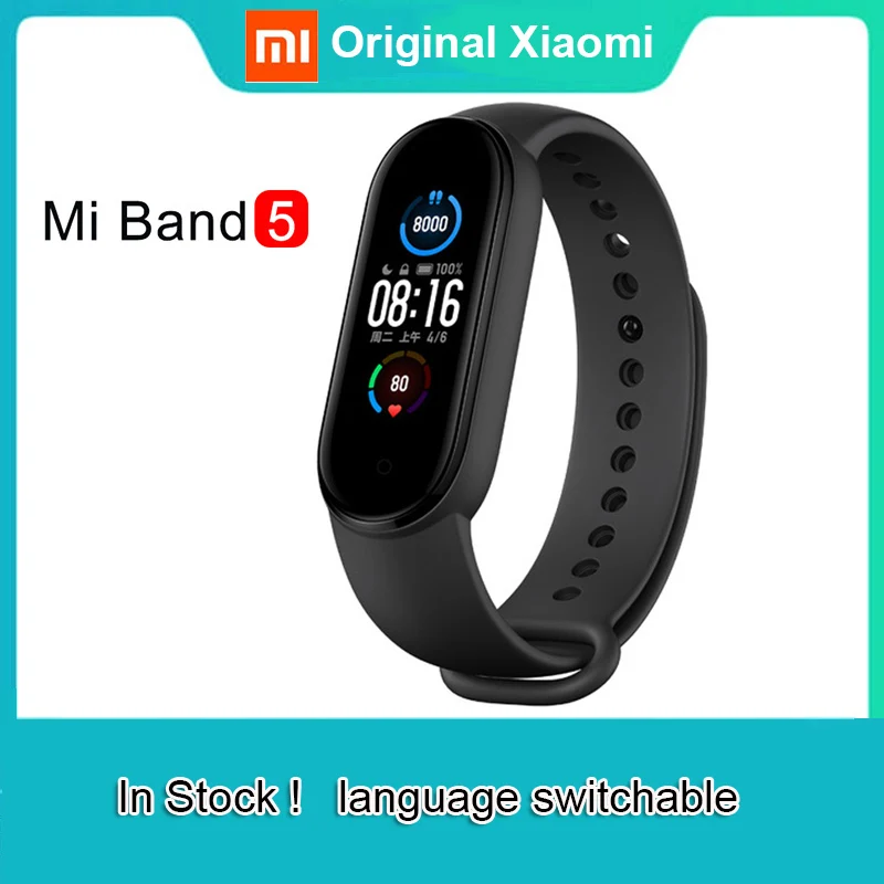 Фитнес браслет Xiaomi Mi Band 5 фитнес с пульсометром и Пульсометром|Смарт-браслеты| |