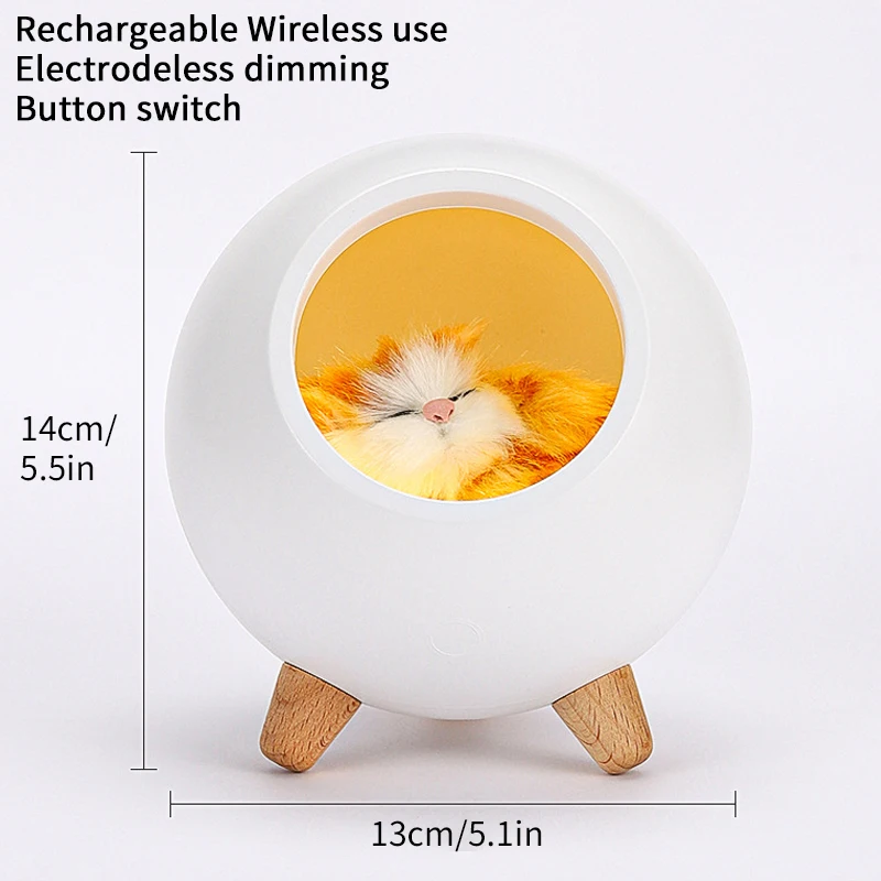 Ночсветильник с сенсорным затемнением для котят светодиодный ночник домашних