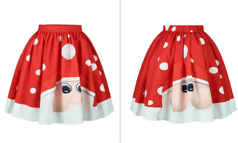 Красная Милая Рождественская винтажная юбка баллон с Санта Клаусом в стиле