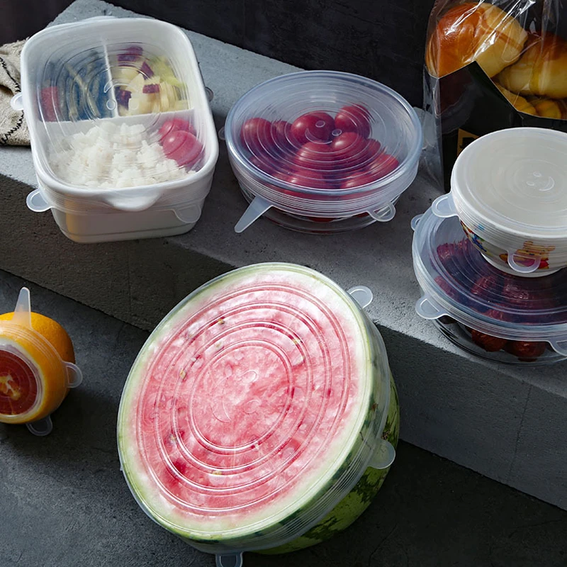 

Многоразовые силиконовые Еда фрукты сохраняющий свежесть Крышка Регулируемый чаша для микроволновой печи крышка Кухня свежести шапки Кру...