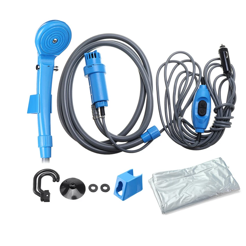 

New Portable Car Washer 12V Camping Shower DC Car Shower Washer Set Electric Pump For Outdoor Camping Travel Pet Dog Man Woman
