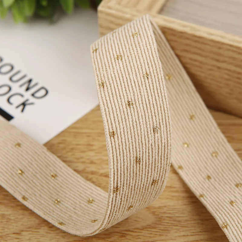 Хлопковая Вельветовая ткань золотые бронзирующие точки 40 25 10 мм для рукоделия