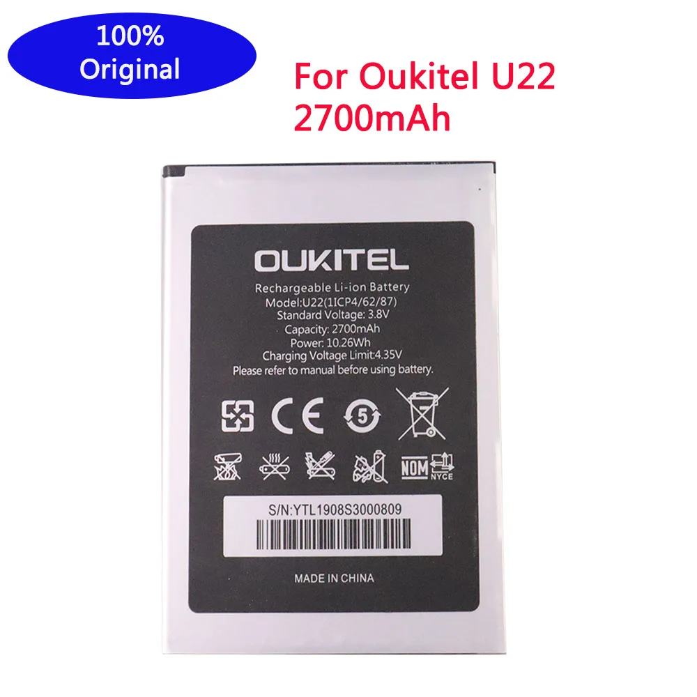 

100% Новый оригинальный аккумулятор Oukitel U22 2700 мАч запасная батарея для Oukitel U22 мобильный телефон
