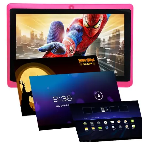 7 дюймов Детские планшеты ПК 4 ядра 512 МБ+ 8 Гб Android4.4 Wi-Fi планшет для игр, предназначенных для детей с подарочной коробкой