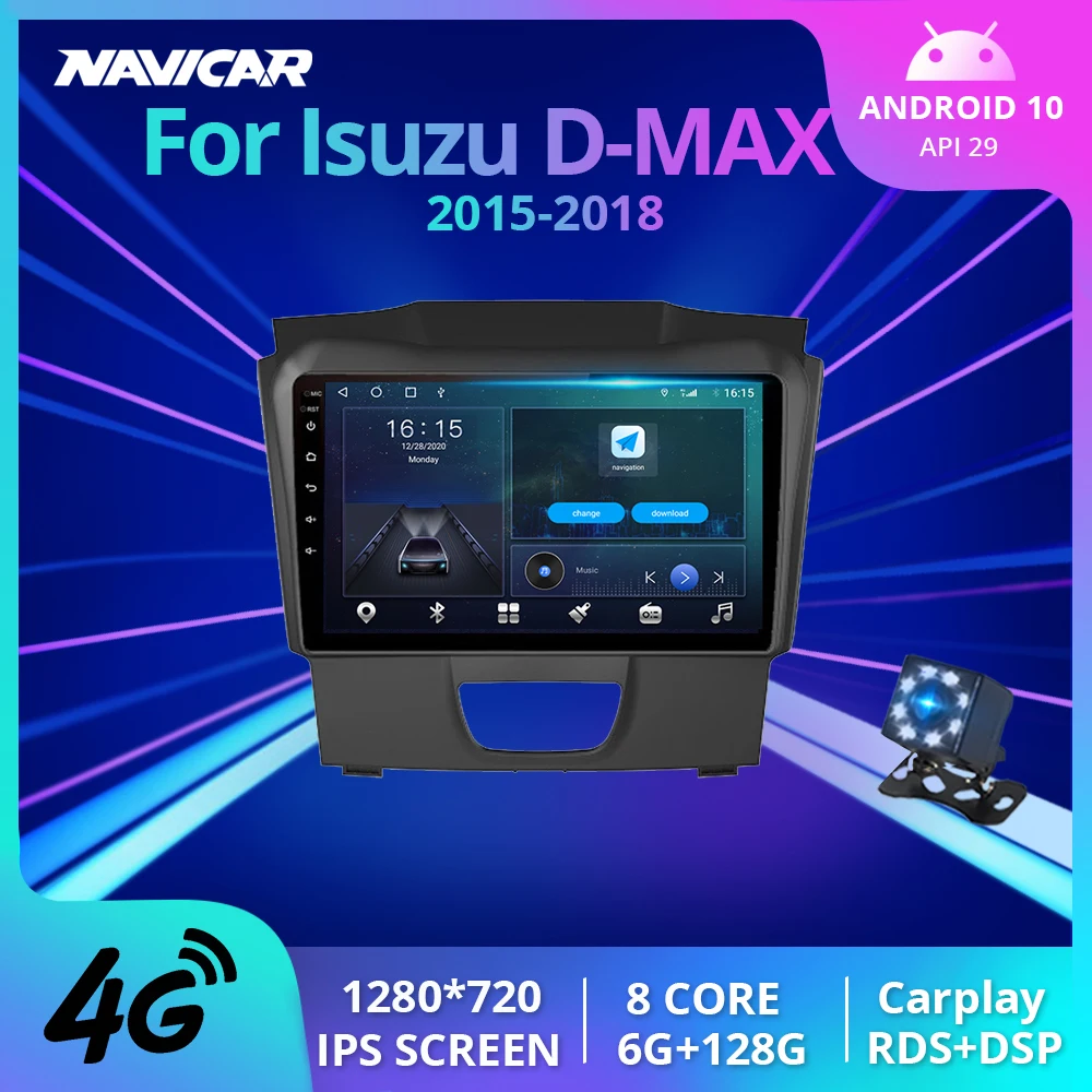 

Автомагнитола 6G + 128G для Isuzu D-MAX DMAX 2015 2016 2017 2018, автомобильный мультимедийный плеер 2 Din Android, GPS-навигация Carplay DSP
