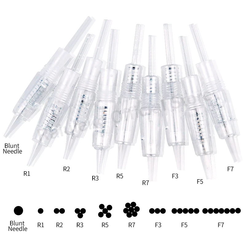 50/100pcs R1/R1 Blunt/R2/R3/R5/R7/F3/F5/F7 Permanent Makeup Needles for Tattoo Cartridge Rotary Swiss Machine Pen | Красота и