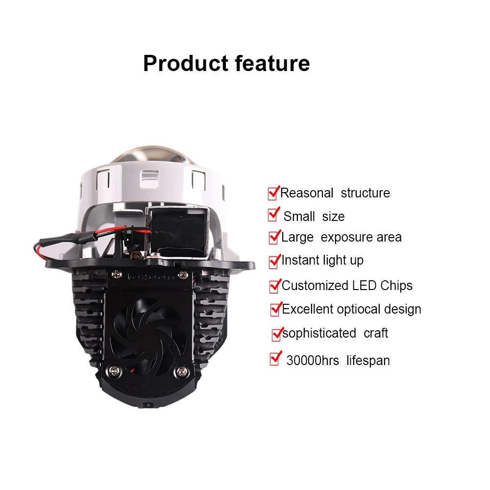 SANVI 2pcs A3 40W 5500K Авто би светодиодный проектор Объектив фара 12V Высокий/Низкий Луч светодиодный проектор фара HID Галогенная замена