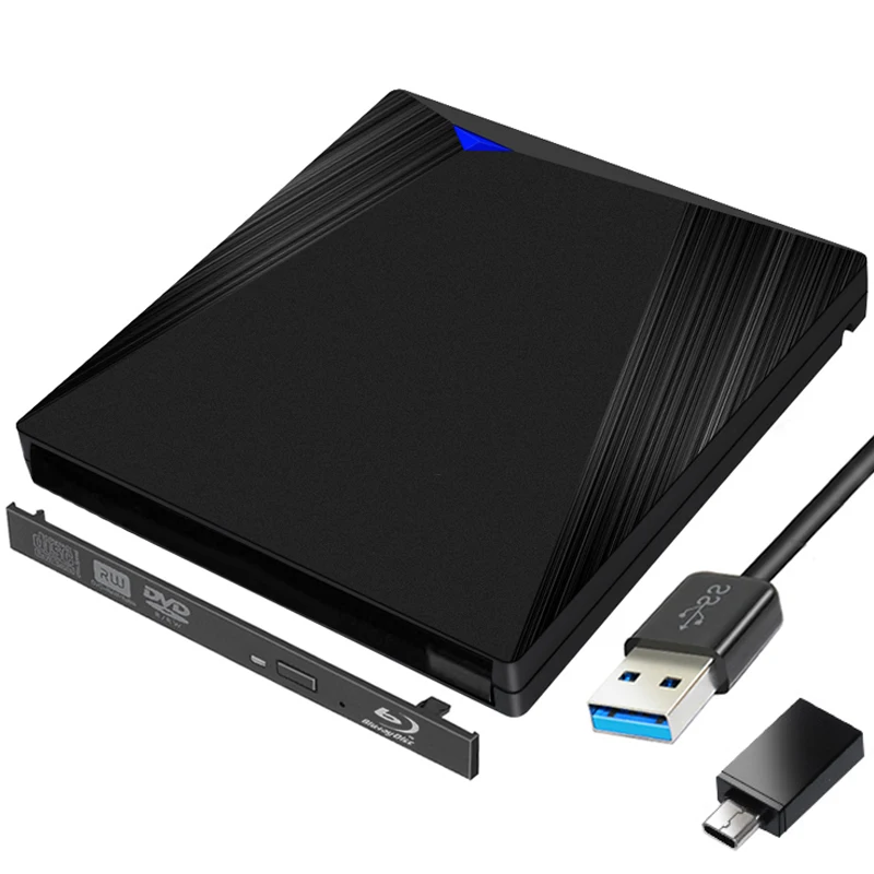 Черный чехол для Blu-Ray плеера Type C USB 3 0 + 12 7 SATA мм внешнего оптического диска ПК