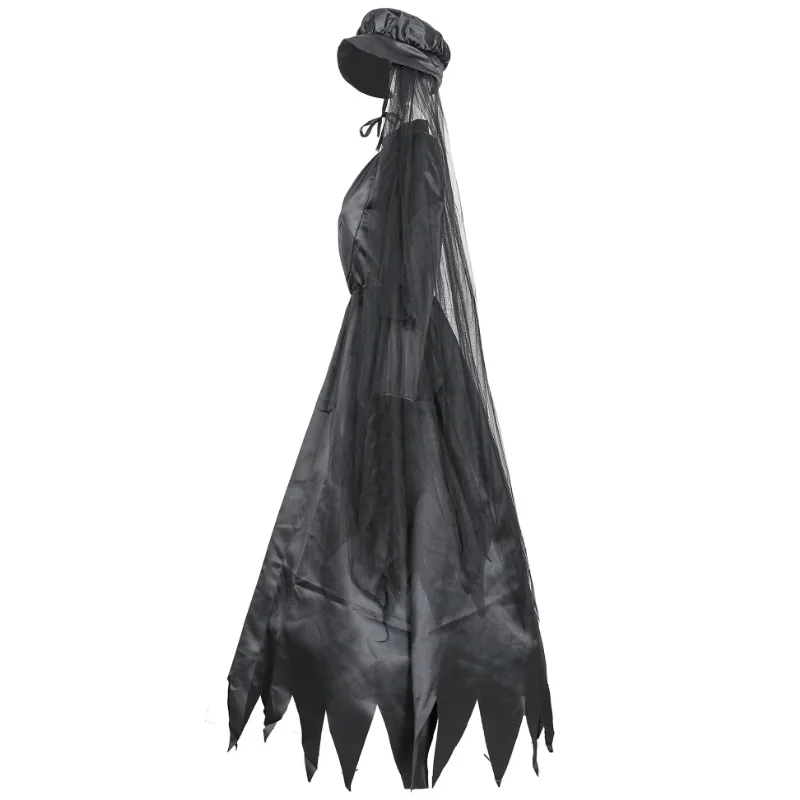 Женское платье вампира черное костюм для косплея страшная ведьма зомби призрак