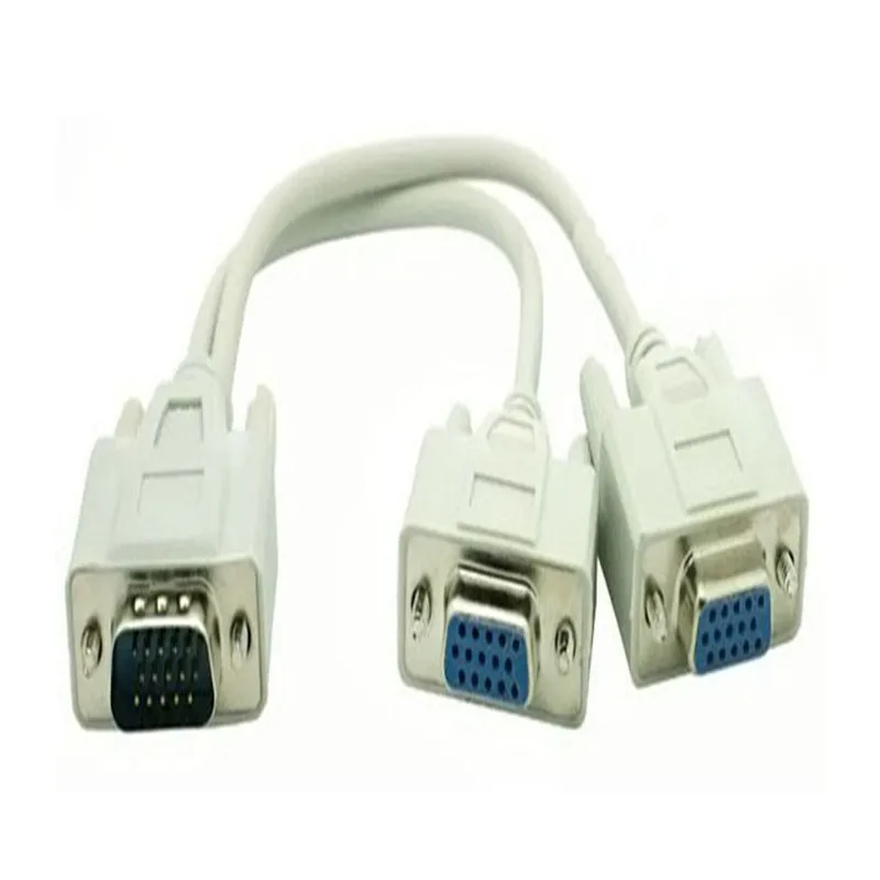 15 Pin VGA папа к 2 SVGA Женский адаптер сплиттер видео монитор Y кабель 0 25 м | Компьютеры