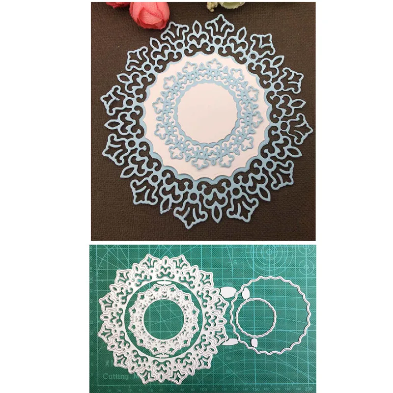 

Craft dies metal cutting dies cut die mold lace circle frame Scrapbooking dies paper craft knife mould blade punch stencils dies