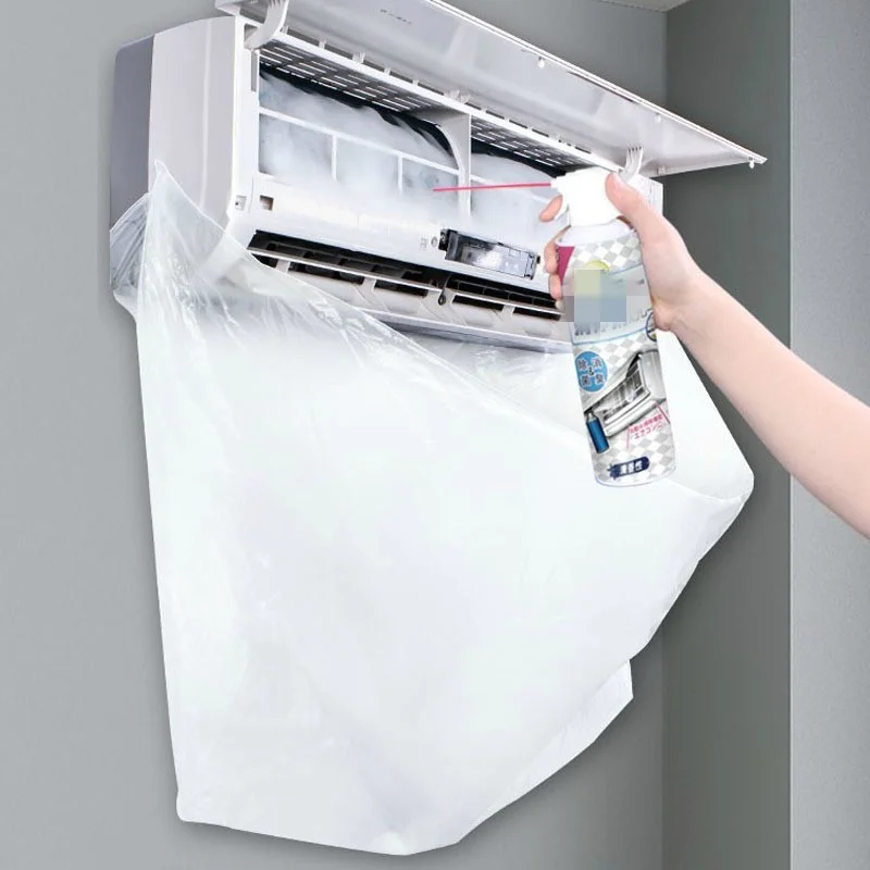 

63.5x80cm Transparent Air Conditioner Cover Cleaning Wall-mounted Air Conditioner Cleaning Protection Dust Cover Cleaning Tool