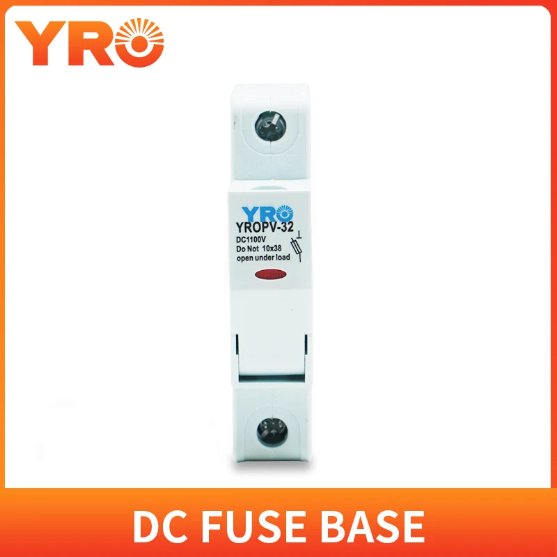 

DC 1P 1100V LED Fuse Holder for Solar PV System Protection Fusible 10x38MM gPV PV Solar Fuse YROPV-32