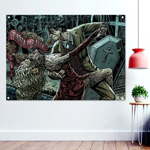 CROSSED FOR EVER Death Metal Artist Flags Wall Chart Tapestry Dark Art Rock Music Poster Band Icon Banner Tapestry Home Decor