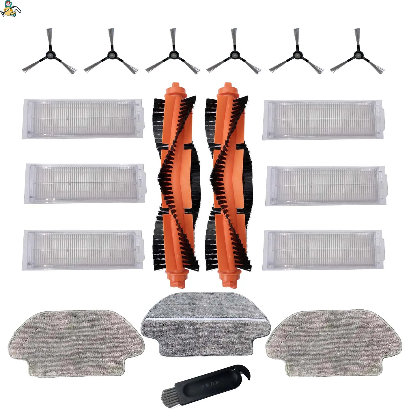 YM-COM-18PK-RED Боковая щетка Швабра тряпка основные щетки HEPA фильтр для Mijia фильтр STYJ02YM Viomi V2 фильтр V-RVCLM21B Cecotec Conga 3490 части - Цвет: YM-COM-18PK-RED