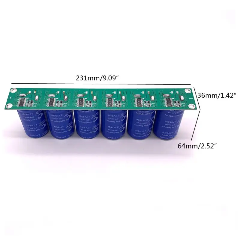 

6pcs/set 16V 83F Super Farad Capacitor Single Row With Protection Board 2.7V 500F High Frequency Low ESR Flat Angle Electrolytic