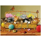 Алмазная живопись сделай сам с кошкой и катушкой, алмазная вышивка, мозаика, полная круглая стразы, картина с животными, домашний декор, подарки ручной работы