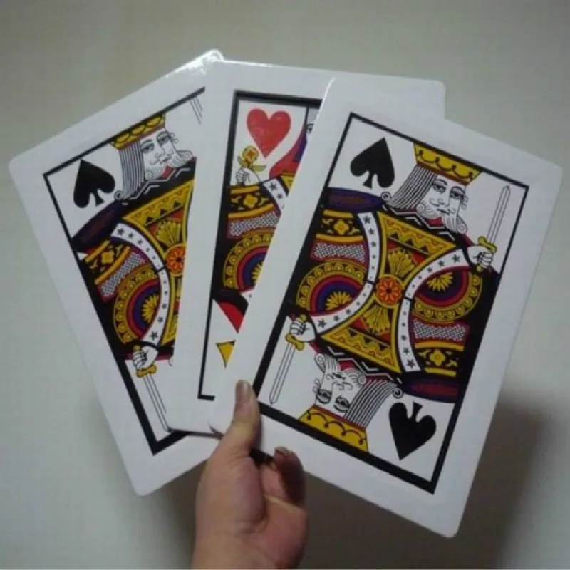 Find The Queen Jumbo Cards 8 &quotX11&quot Три карты Monte Red Bycicle Back Magic Trick сценическая магия закрыть