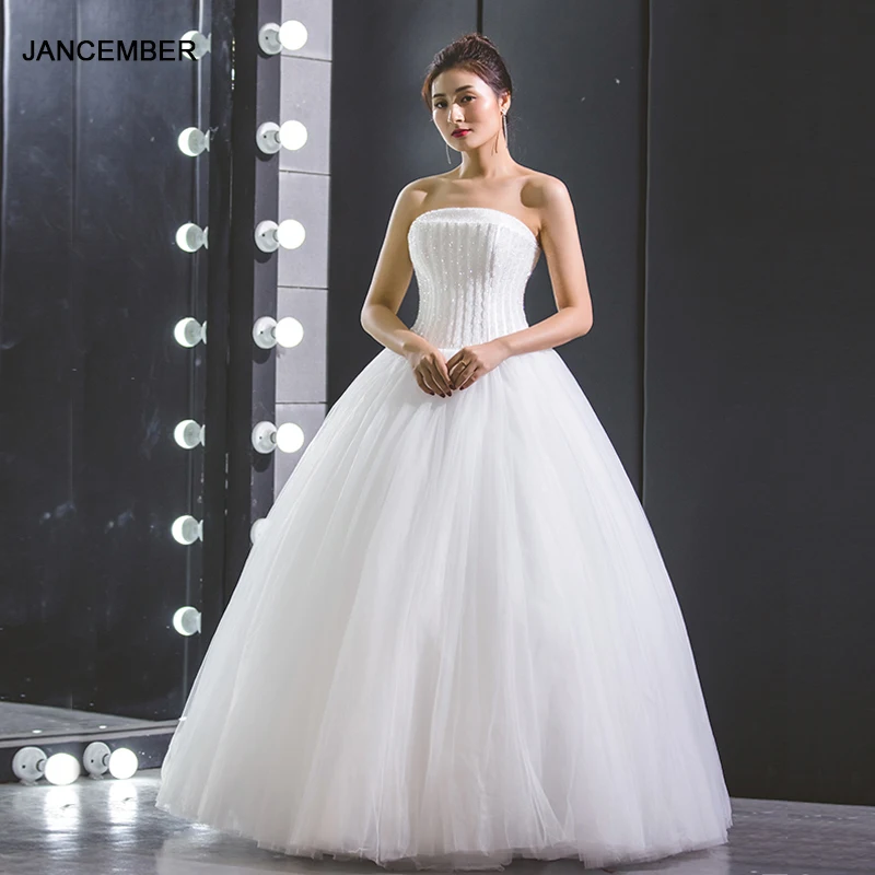 

J66239 janceber пляжное свадебное платье-бохо 2019 бисерное сексуальное бальное платье без бретелек на шнуровке Свадебные платья для лета