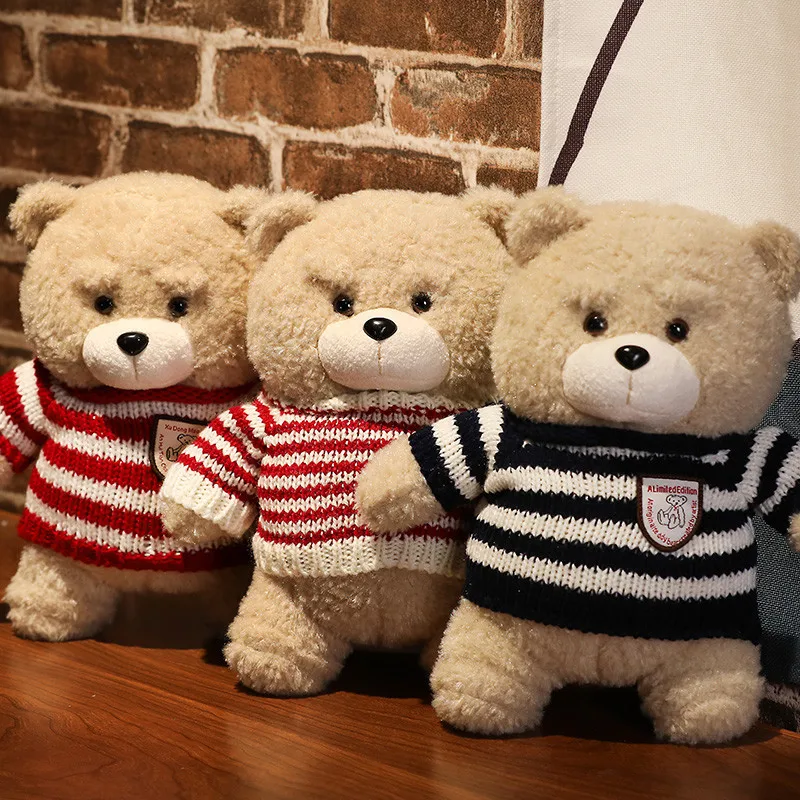 

30cm Teddy Bear Stuffed Plush Dolls Animals Soft Ted 2 Bear With Sweater Plush Doll Pillow Baby Birthday Gift Kids Toys Girlfrie