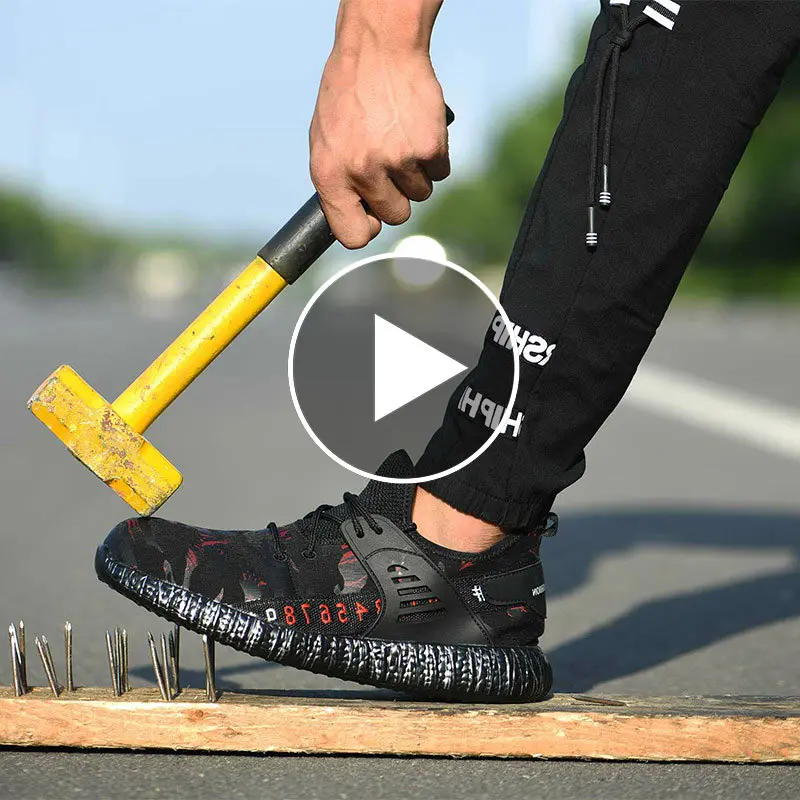 Мужские защитные ботинки рабочие со стальным носком светильник защита от