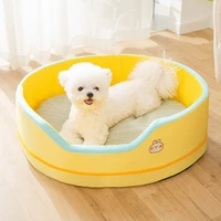 four seasons suitable for pet cold kennel separate washable and cute pattern semi enclosed dog bed pet accessories