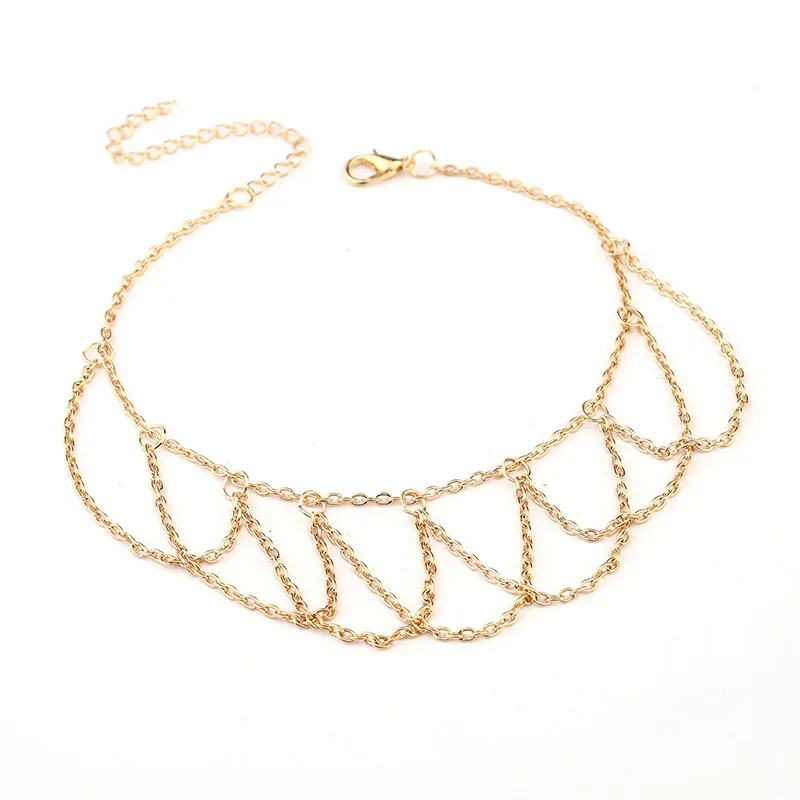 EDS золотые браслеты на лодыжку многослойный браслет ногу с кисточками для женщин