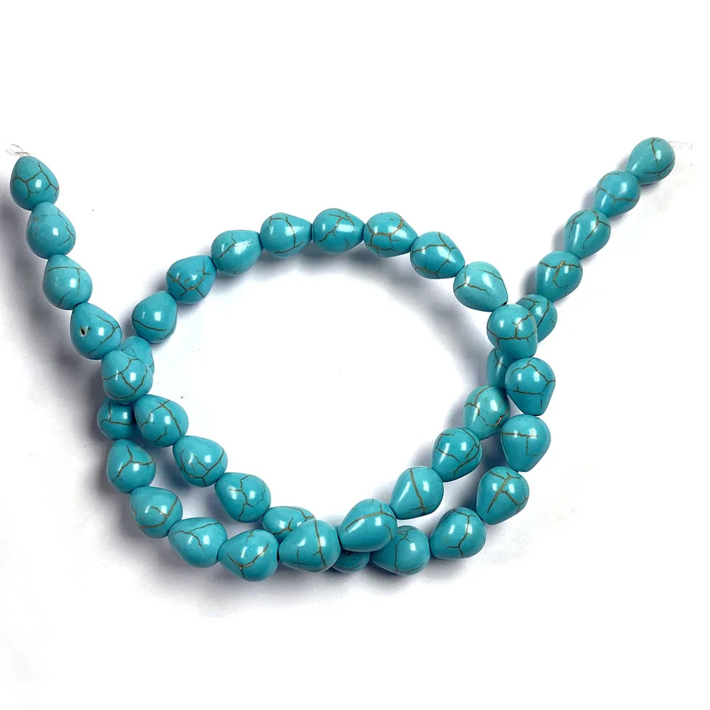 

Natural Stone Beads Straight Hole Round Water Drop Blue Turquoises Beads for Jewelry Making DIY Bracelet Necklace Accessories