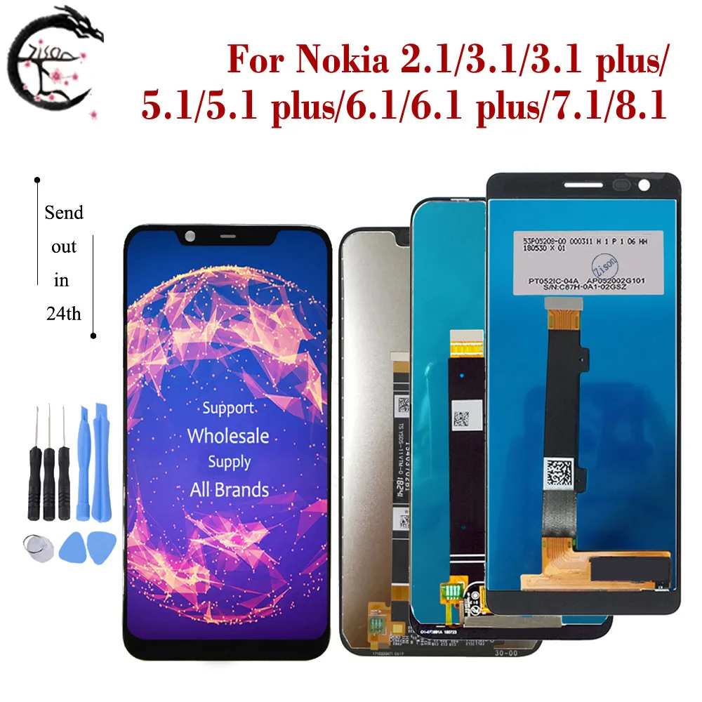 ЖК дисплей для Nokia 8 1 7 6 плюс 5 3 2 Экран дисплея с сенсорным экраном дигитайзер в