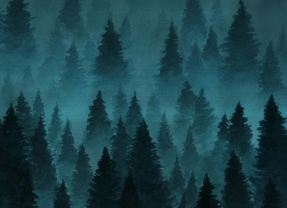 

Mehofond Winter Jungle Night Photography Background Pine Tree Forest Birthday Party Baby Shower Backdrop Photocall Photo Studio