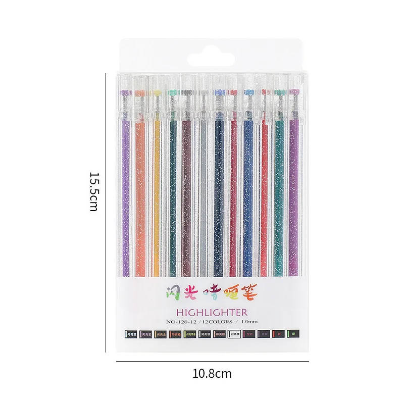 

8 12 Colors Flash Pen 1.0mm Colored Highlighter Marker Pens DIY Painting Drawing Tools Candy Color Art Marker Pen Supplies