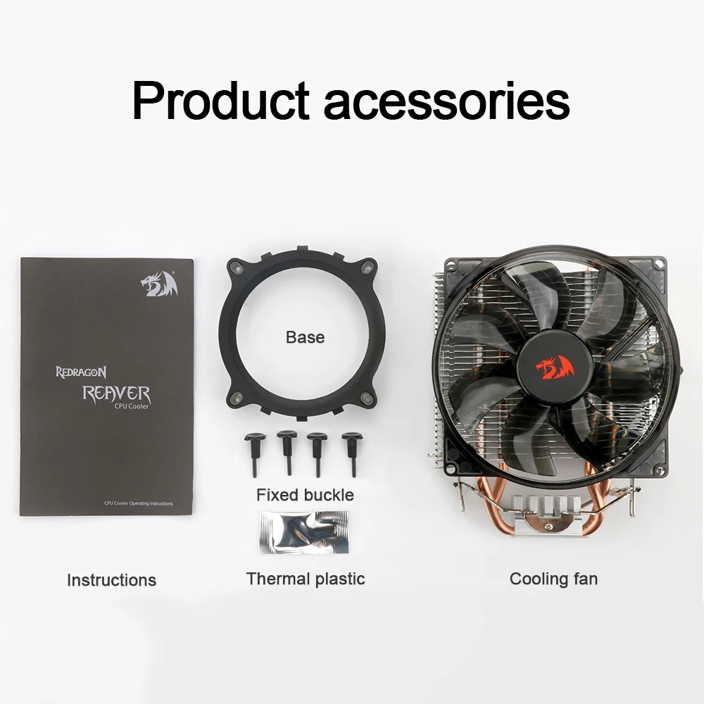 Redragon CPU 2 теплопроводные трубы из чистой меди система охлаждения с башней