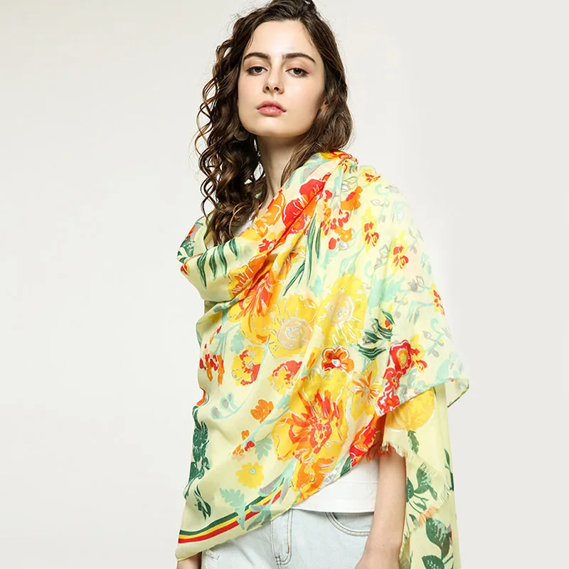 Новинка 2019 дизайнерский осенний хлопковый шарф для женщин шали и обертывания с