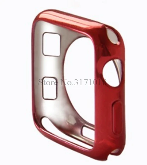 Ультра-тонкий мягкий ТПУ ремешок для часов чехол для Apple Watch серии 1/2/3/4/5 40 мм 44 крышка чехол бампер Shell для наручных часов iWatch, чехол s 38 мм 42 мм - Цвет: Красный