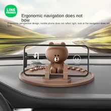 Line Friends Brown Sally Mobile Phone Car Holder Girls Fixed Carton Mobile Phone Stand