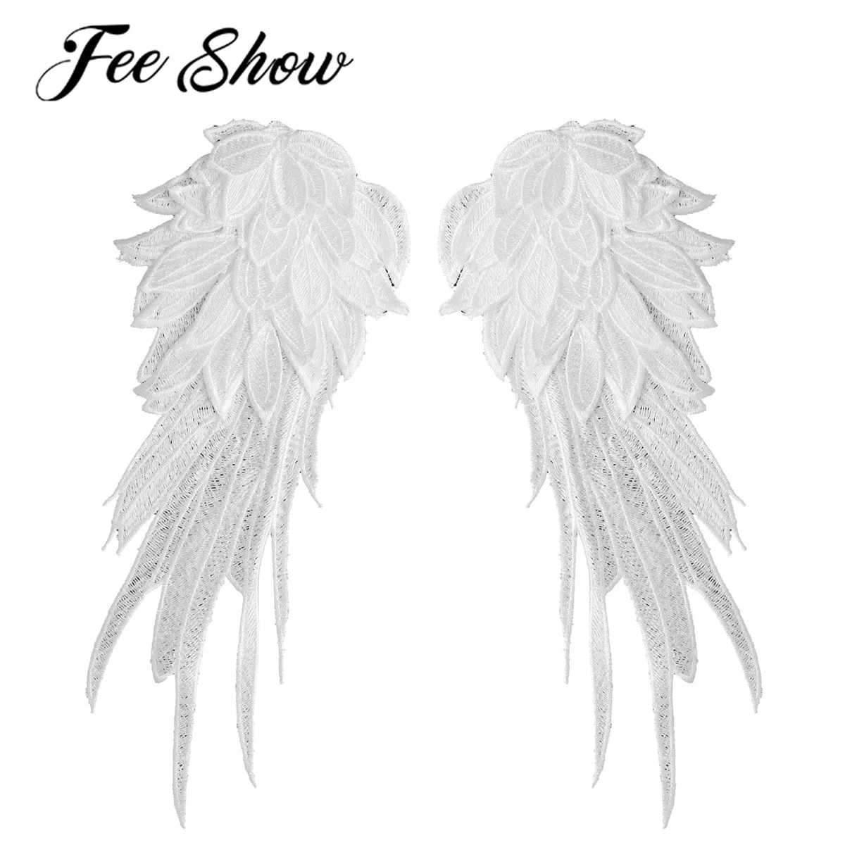 FEESHOW Крылья Ангела Хэллоуин косплей костюм аксессуары для женщин девушек вышивка