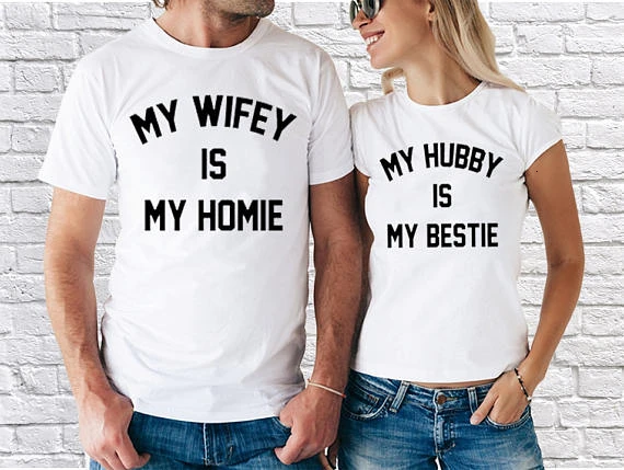 Wifey Hubby My Is Home Bestie модные парные футболки комплект подходящие рубашки лучший