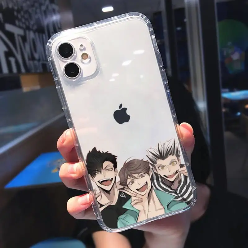 

Cute Japan Anime Oya Haikyuu Phone Case Transparent soft For iphone 5 5s 5c se 6 6s 7 8 11 12 plus mini x xs xr pro max