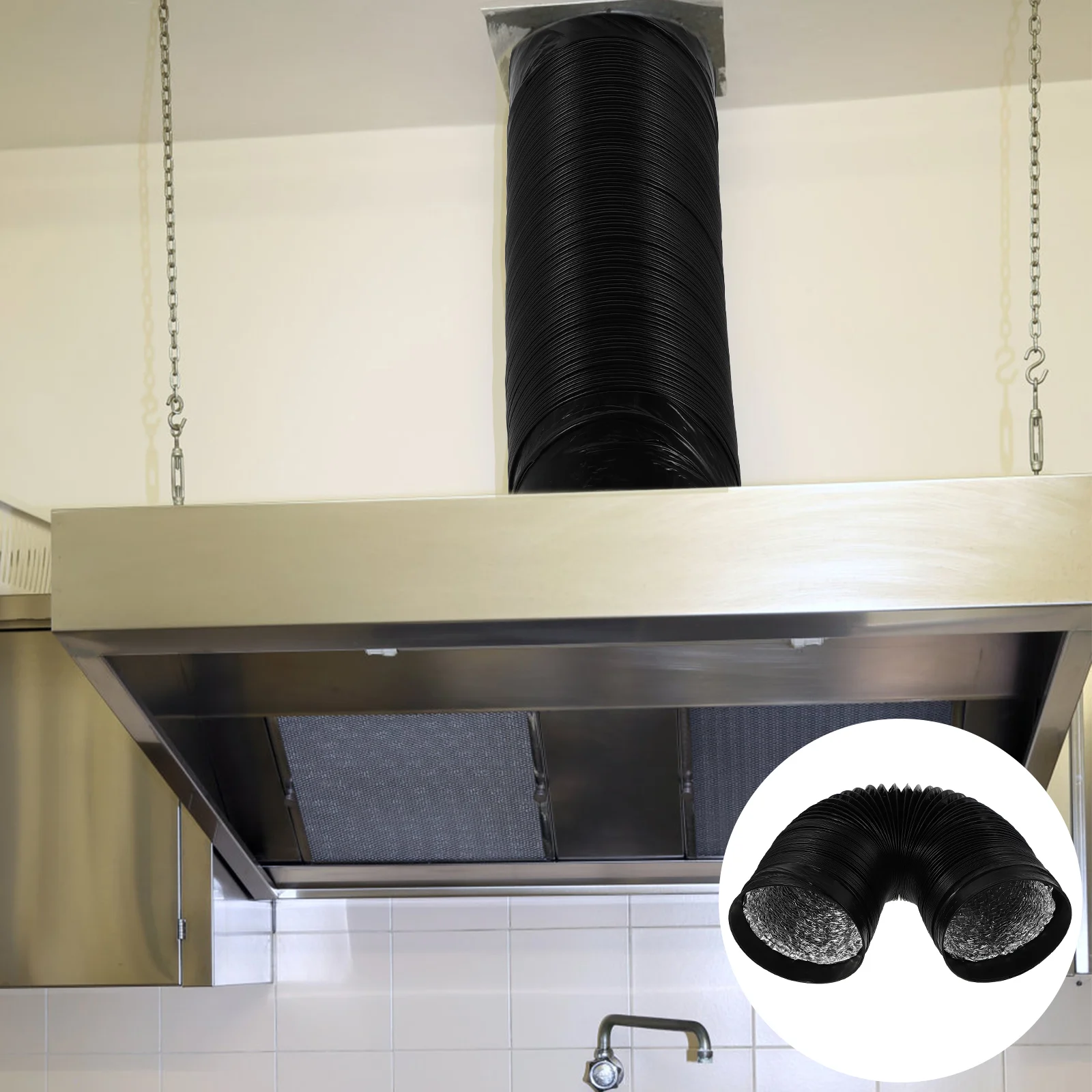 

1Pc Aluminum Foil Air Hose Practical Kitchen Cooker Hood Flexible Vent Hose