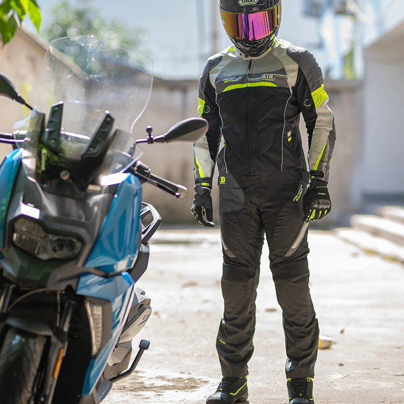 

MOTOBOY Men Motorcycle Jacket Motocross Jacket Breathable Motorbike Racing Riding Chaqueta Moto Suit With CE Protector