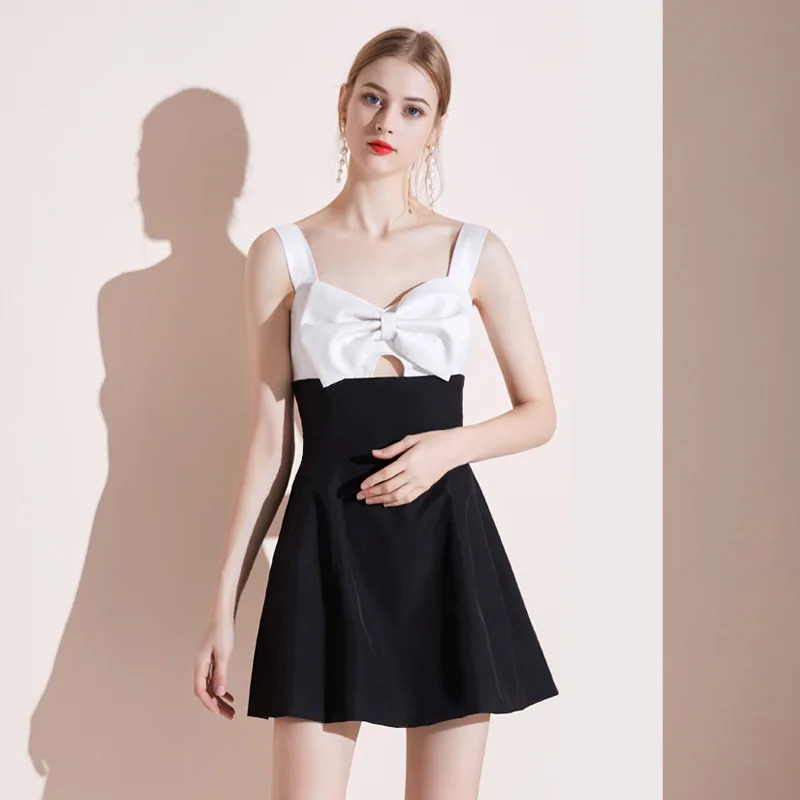 

EP 2021 New Dress Woman French Little Dress Short Braces Backless Casual Sexy Women's Dresses